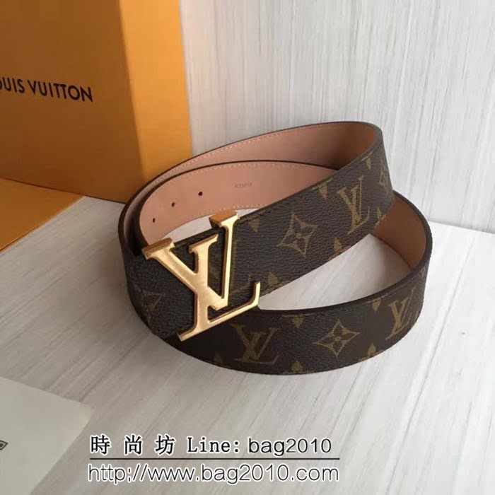 路易威登LV Louis Vuitton進口原版帆布老花面料 男士皮帶M9608 專櫃經典款 LHG1213
